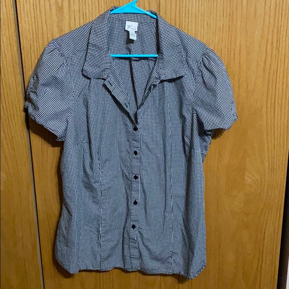 Lane Bryant Blk&White Collared Button Down Top